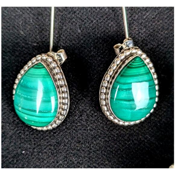 Kathleen Chavez Navajo Sterling Silver Malachite Squash Blossom Necklace + EUC - Picture 6 of 16